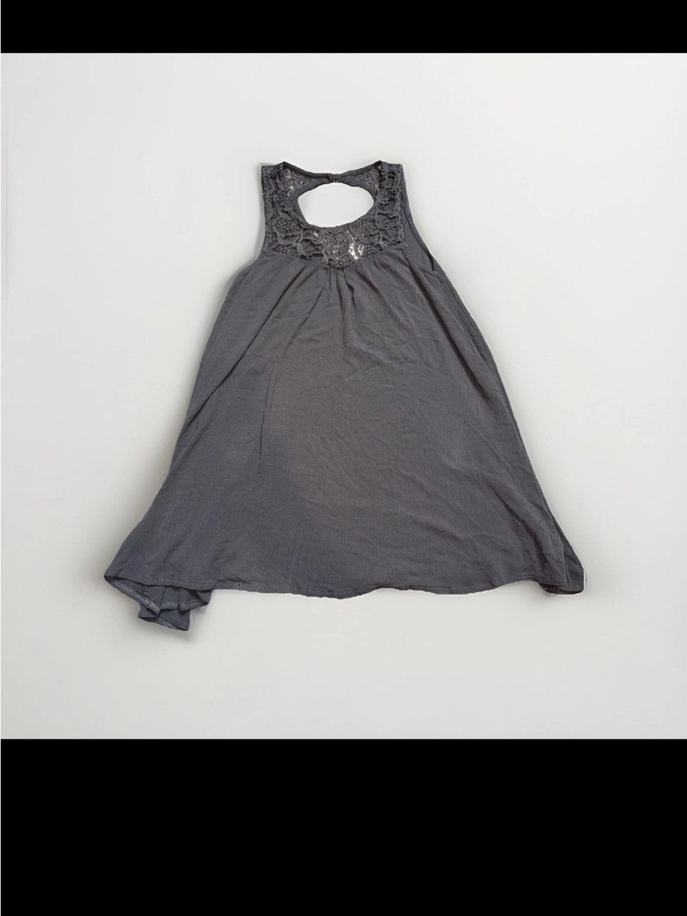 Others Follow Gray Crochet Yoke Sleeveless Tank Top